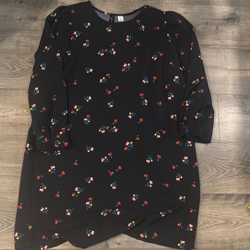 Old Navy Black Dress with Floral Accents